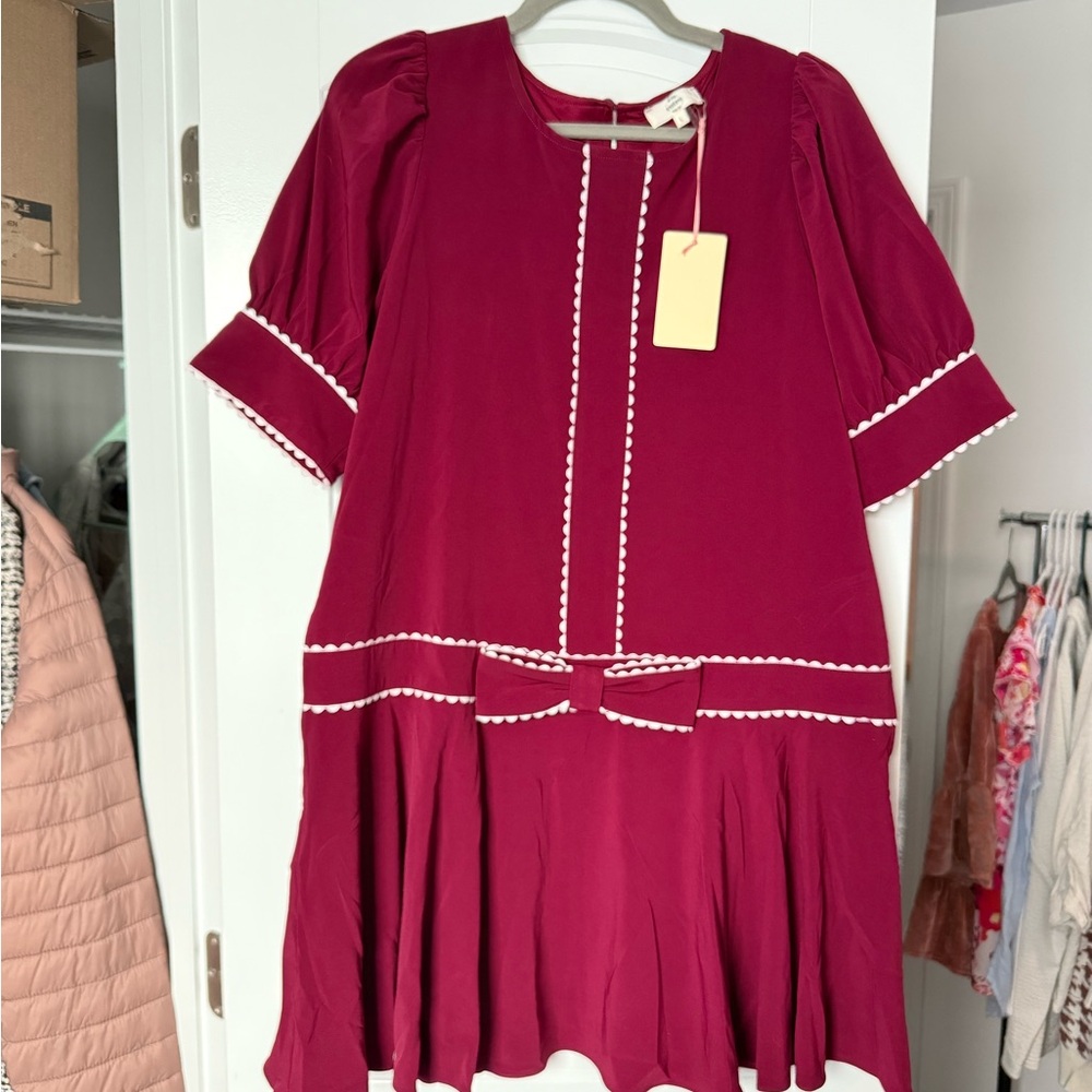 Entro Red Mini Dress with White Trim